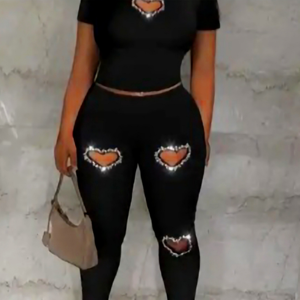 Size xl new crop top with cut out hearts with bling